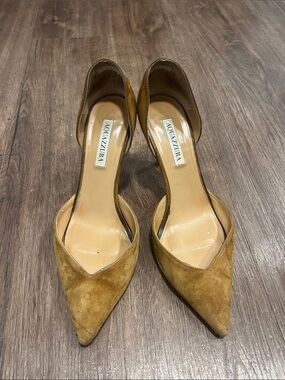 Aquazzura Brown Suede Pointed-Toe D'Orsay Pumps Size 40.5